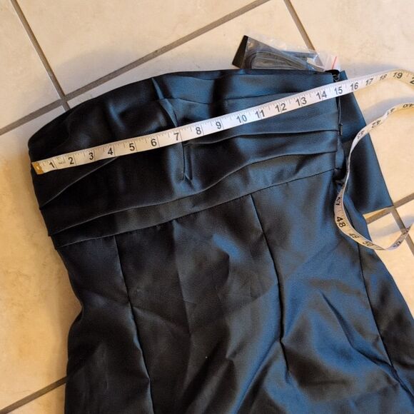 NWT Alfred Sung Gown Strapless Draped Bodice Column Dress Bow Evergreen Green 6 - Picture 10 of 14